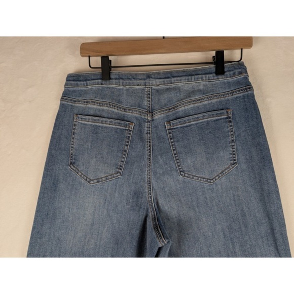 NYDJ Jeans Wide Leg Cindi Cool Embrace Drawstring High Rise Majorca Bay‎ Sz 4 - Picture 5 of 9